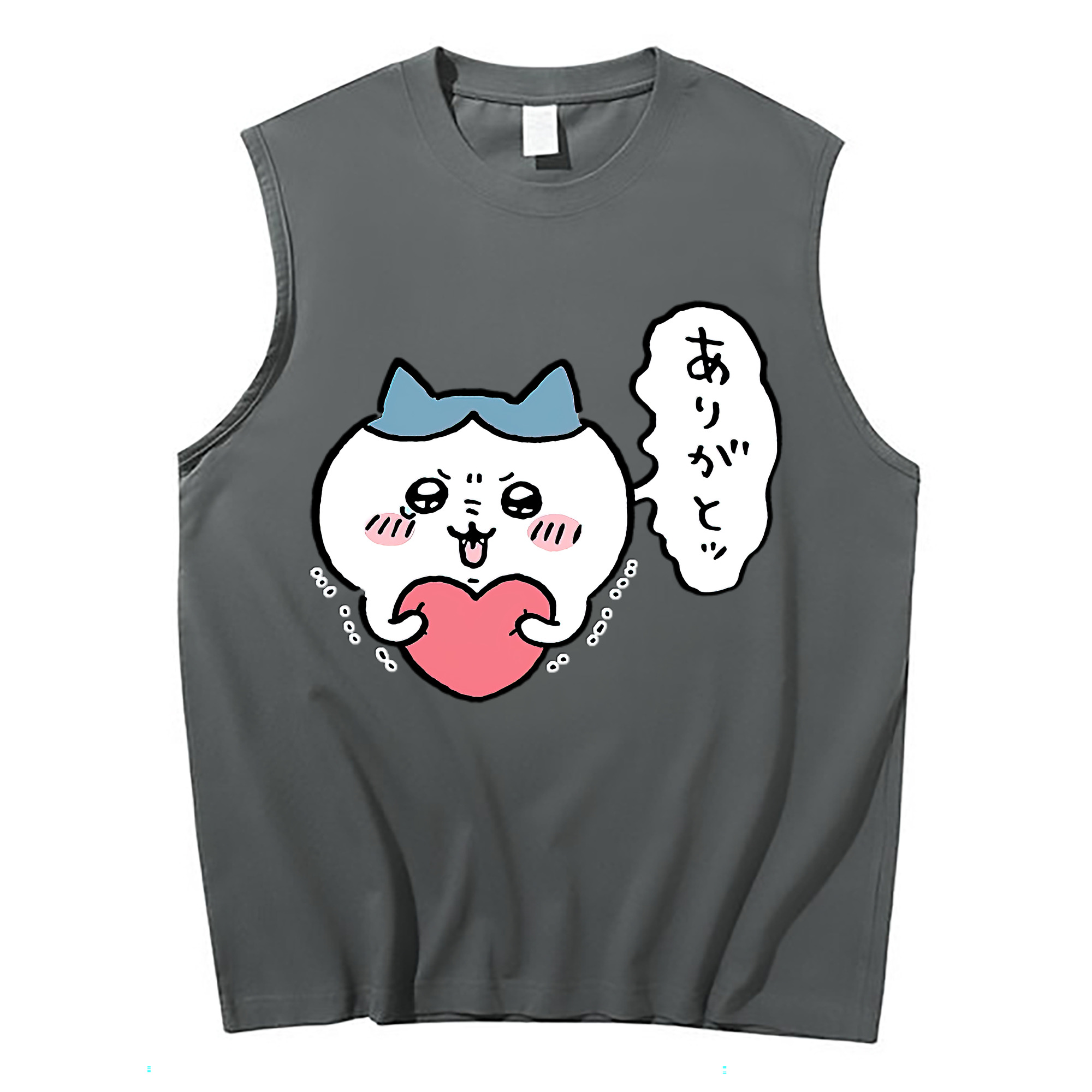 （画像用） ちいかわ ハチワレ Chii-kawa hachiware コットン100％タンクトップ（フロントプリント）